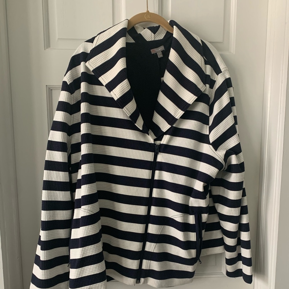 Talbots 3X Navy and White zipped jacket